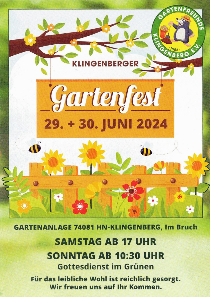 Gartenfest am 29. und 30. Juni